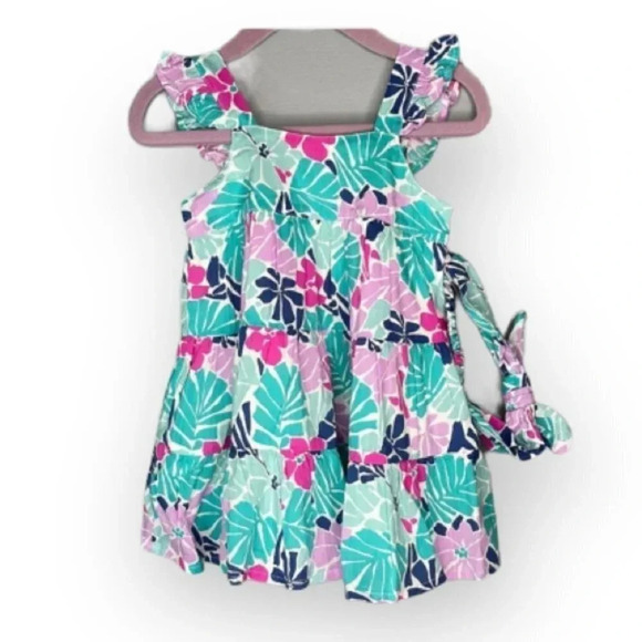 BABY GAP NWT 12-18m Girls Tiered Tropical Floral Blue Sundress Set - Picture 12 of 12